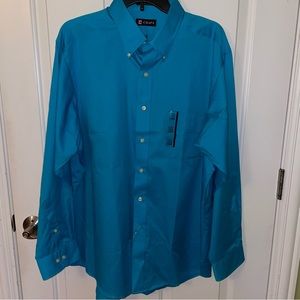 NWT Men’s turquoise Chaps dress shirt size 17/17.5 34/35 XL